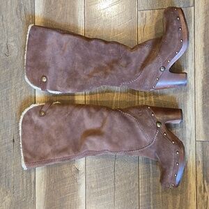UGG Lillian tall boots Suede and sheepskin chestnut size 6